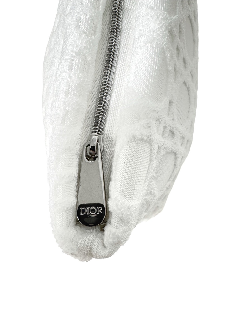 Dior White Embroidered Logo Cosmetic Bag Pouch - Picture 6 of 7